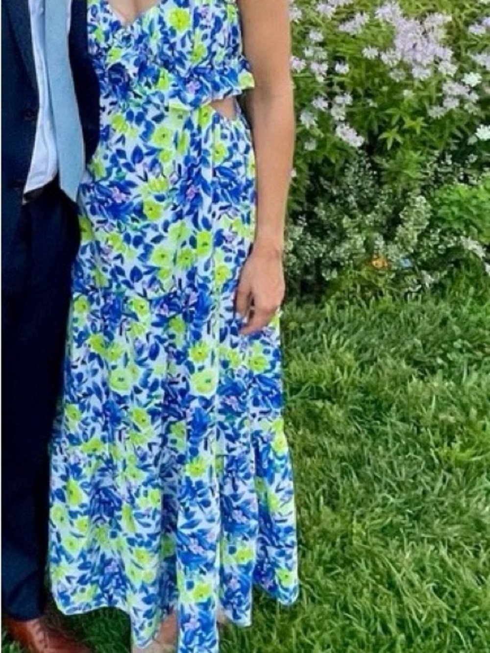 Endless Rose Blue and Lime Floral Maxi Dress